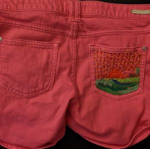 Pilcro and the Letterpress Shorts Sz 25 bespoke boho hippie embroidered vintage